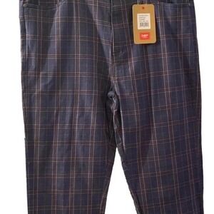 Cotton Traders Jeans Navy Red Plaid Atlantic Blue Stretch Men's Sz 36 NWT